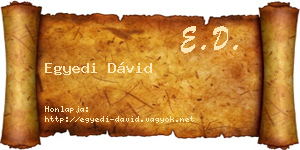 Egyedi Dávid névjegykártya